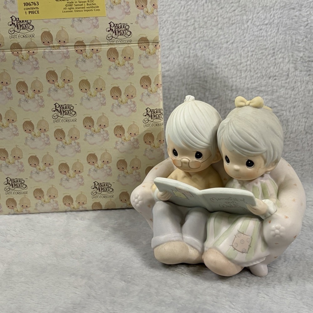 Precious Moments 106763 Precious‎ Memories Wedding Couple Figurine 1987 w Box